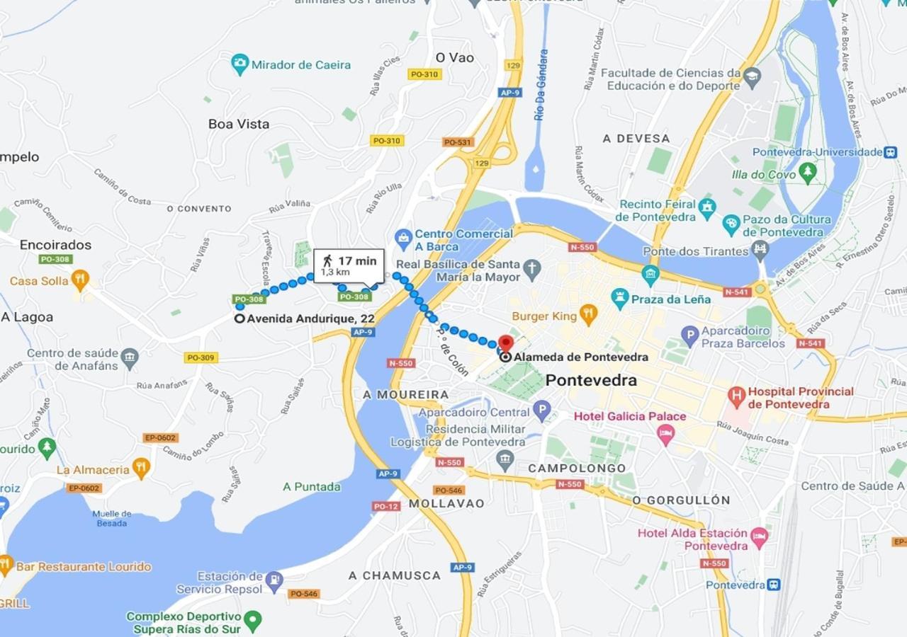Apt Soleado Y Silencioso - Garaje- A 17 Min Andando Del Centro De Понтеведра Екстериор снимка